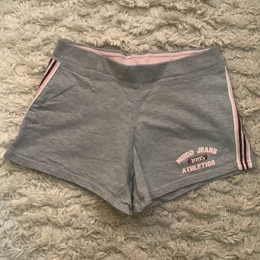 VINTAGE 90s Mudd Gray Pink Logo Shorts